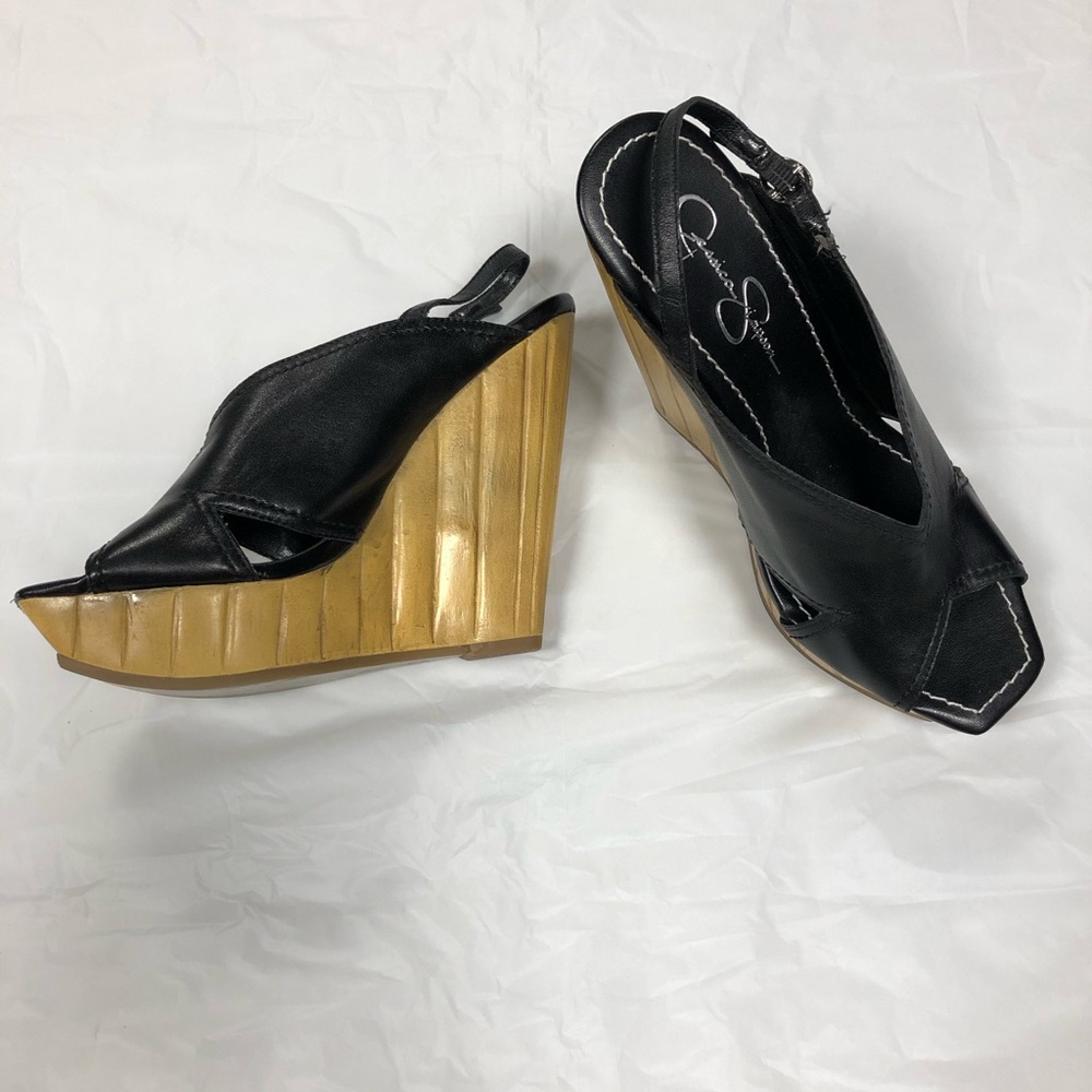 Jessica Simpson ASHLEE black Wedge Platform Heels